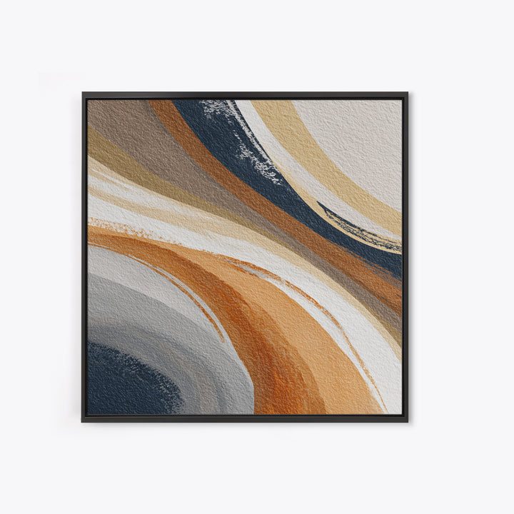 Warm Taupe Abstract Waves Framed Canvas Print, Above Bed Art, Above Bed Decor, Bedroom Decor, Serenity, Minimalist Decor, ABA-1x1-63