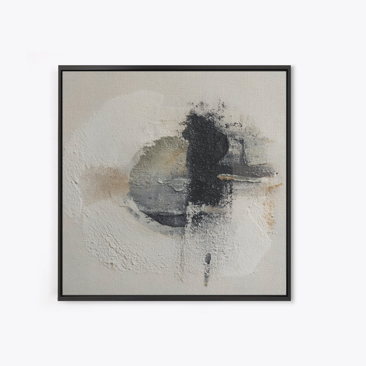 Japandi Ink Shapes Framed Canvas Print, Above Bed Art, Boho Wall Decor, Bedroom Decor, Fine Art, Serenity, Fine Art Print, ABA-1x1-66