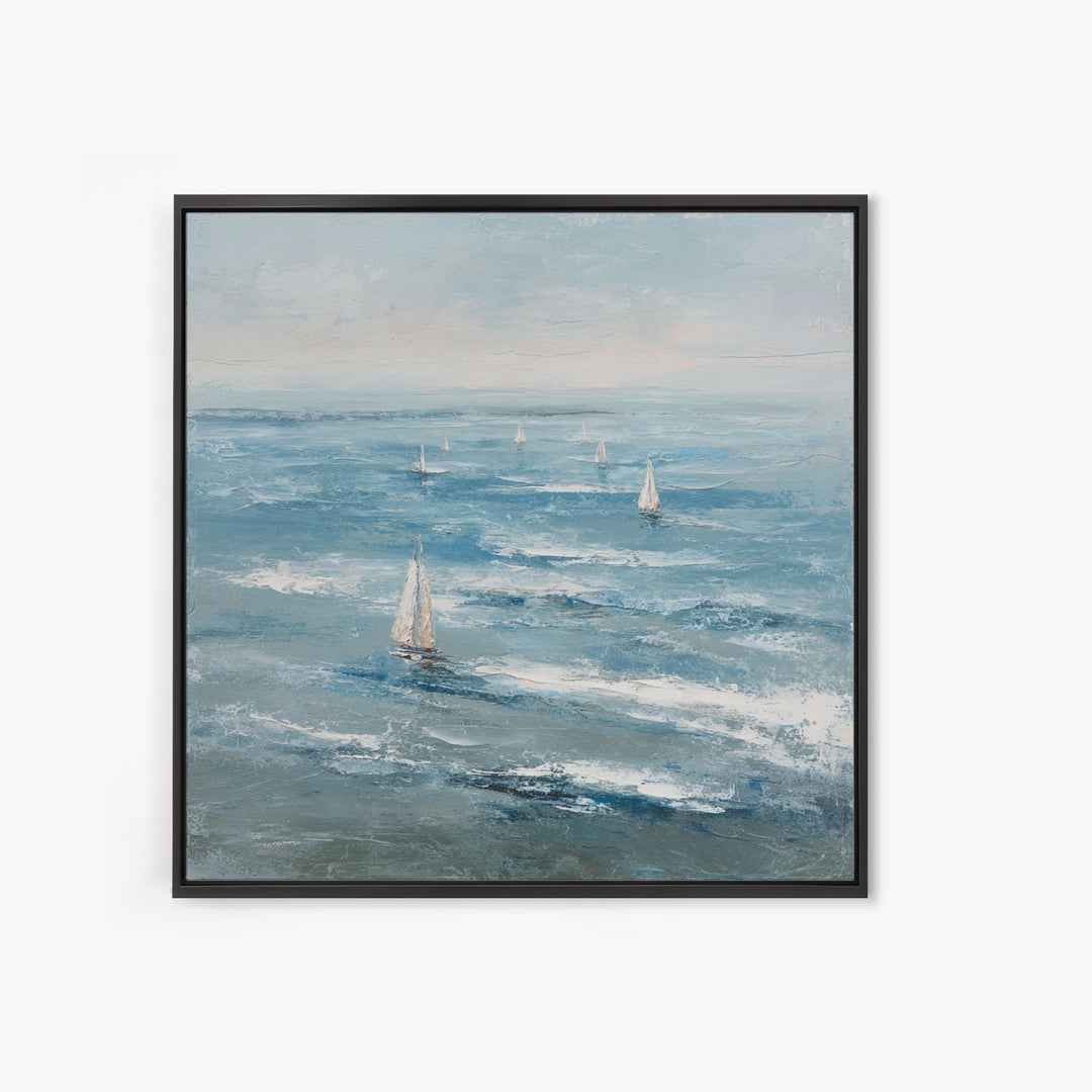 Serene Ocean Tide Seen from Above Canvas Print, Above Bed Art, Gallery Decor, Bedroom Decor, Fine Art, Serenity, Wall Art, ABA-1x1-69