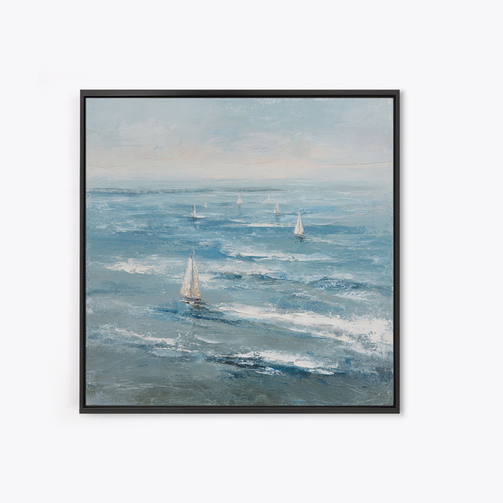 Serene Ocean Tide Seen from Above Canvas Print, Above Bed Art, Gallery Decor, Bedroom Decor, Fine Art, Serenity, Wall Art, ABA-1x1-69