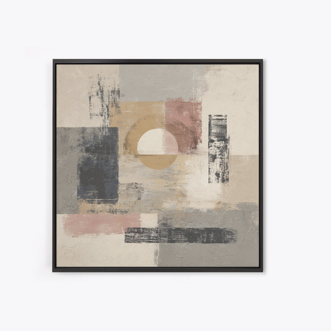 Japandi Ink Shapes Canvas Print, Above Bed Art, 3 Piece Wall Art, Bedroom Decor, Fine Art, Serenity, Textured Painting, ABA-1x1-90