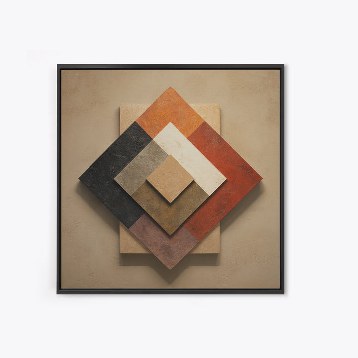Abstract Sunrise Geometry Canvas Print, Above Bed Art, 3 Piece Wall Art, Bedroom Decor, Abstract Art, Serenity, ABA-1x1-92