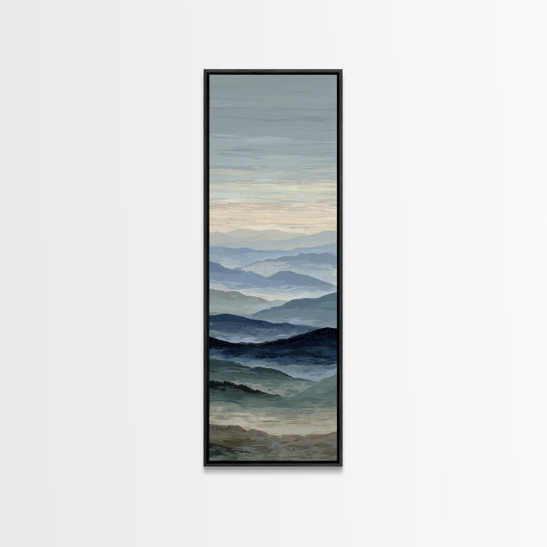 Soft Alpine Horizon Canvas Print, Above Bed Art, Statement Artwork, Bedroom Decor, Fine Art, Serenity, Printable Wall Art, ABA-1x3-12
