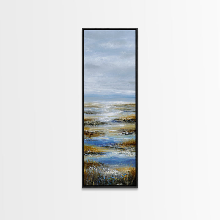 Calming Lake Reflection Canvas Print, Above Bed Art, Digital Art, Bedroom Decor, Fine Art, Serenity, Living Room Decor, ABA-1x3-23