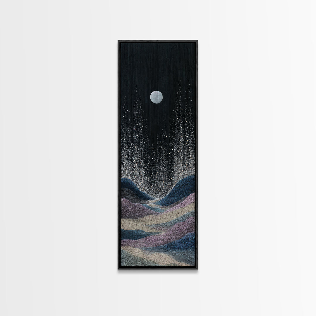 Subtle Celestial Scene Canvas Print, Above Bed Art, Digital Art, Bedroom Decor, Fine Art, Serenity, Living Room Decor, ABA-1x3-25