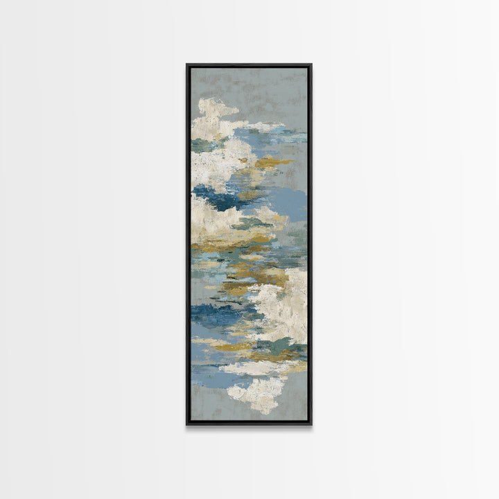 Japandi Ink Shapes Framed Canvas Print, Above Bed Art, Western Decor, Bedroom Decor, Abstract Art, Serenity, ABA-1x3-30