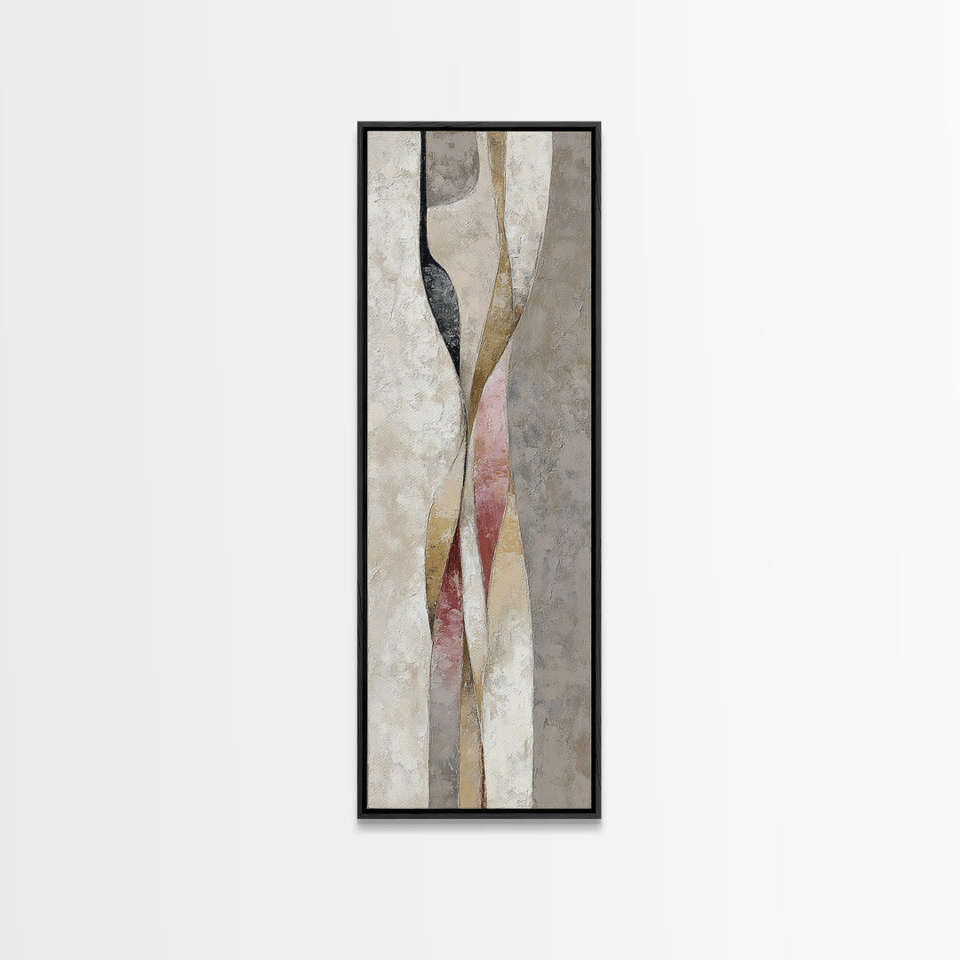 Minimal Two Figure Line Drawing Canvas Print, Above Bed Art, Contemporary Art, Bedroom Decor, Serenity, Textured Wall Art, ABA-1x3-44