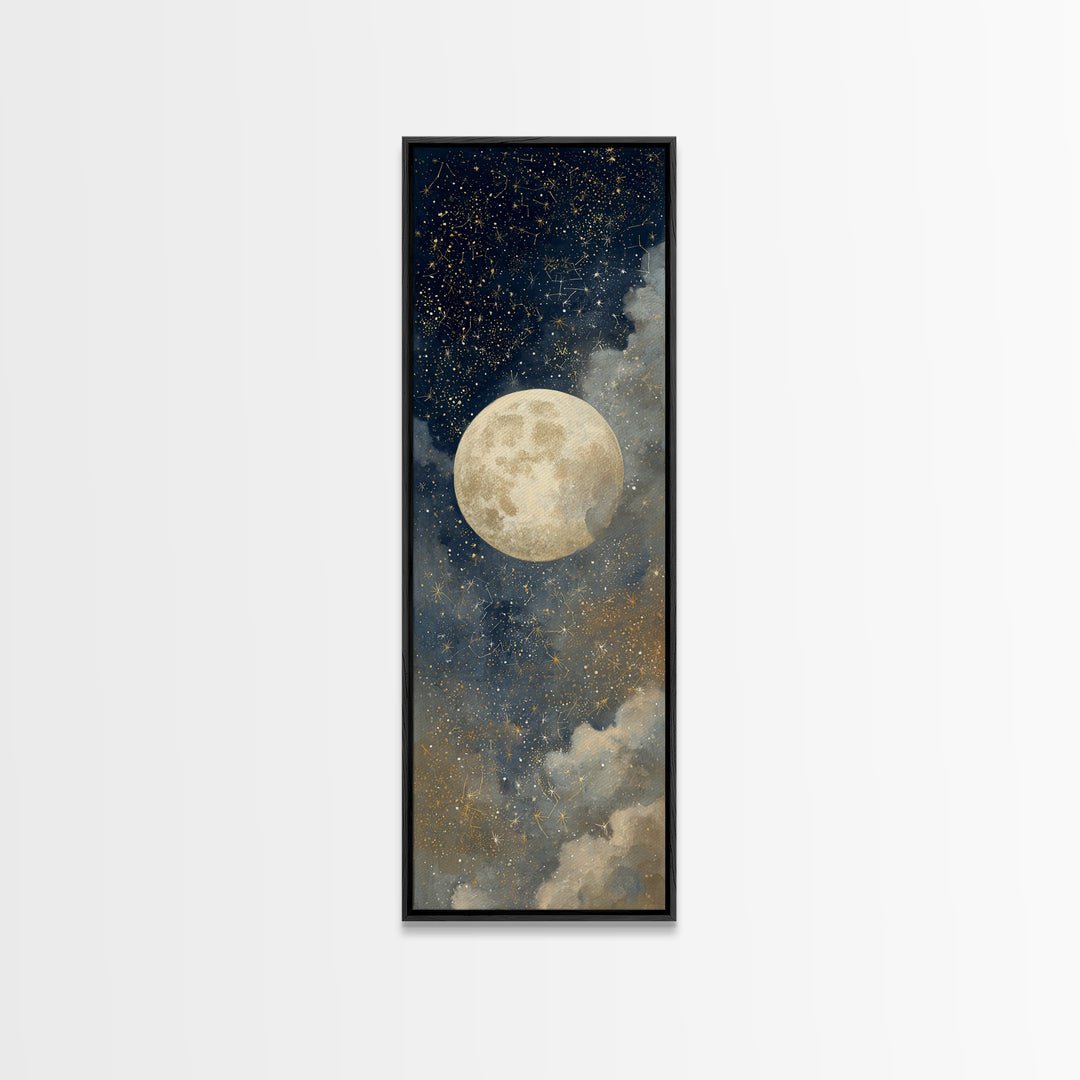 Subtle Celestial Scene Canvas Print, Above Bed Art, Photography Prints, Bedroom Decor, Fine Art, Serenity, Art Print, ABA-1x3-49