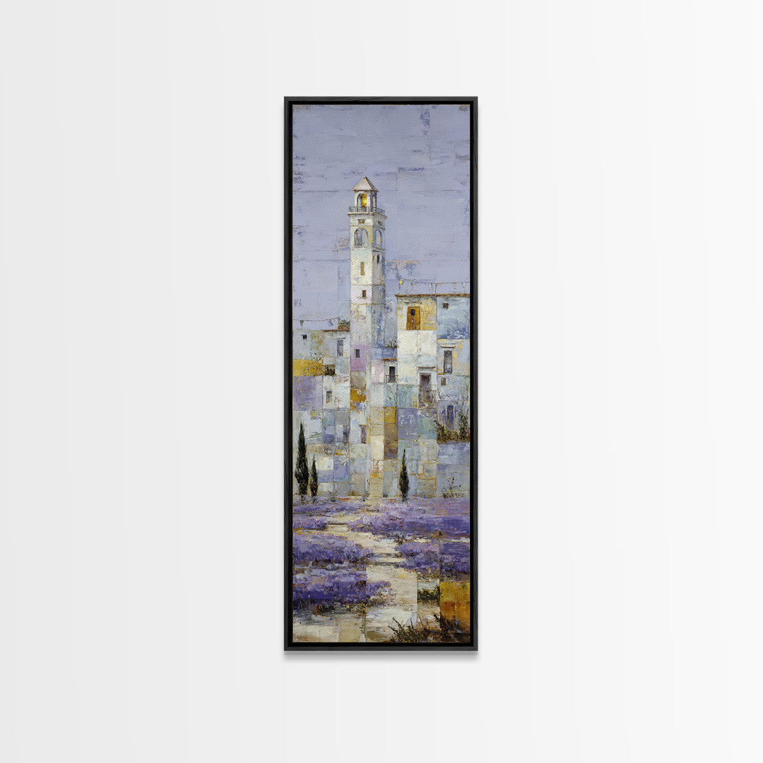 Oversized Lavender Field Canvas Print, Above Bed Art, Bedroom Decor, Oil Painting, Serenity, Boho Decor, Western Decor, ABA-1x3-55