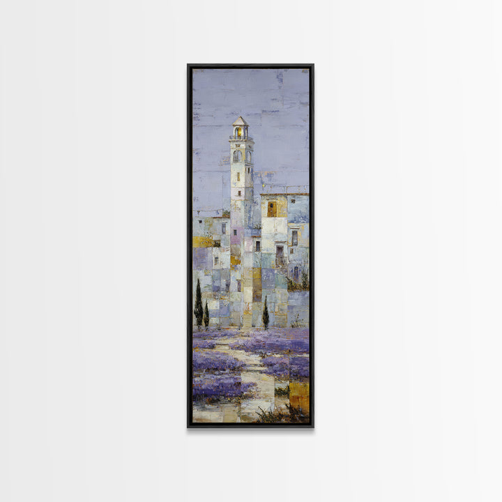 Oversized Lavender Field Canvas Print, Above Bed Art, Bedroom Decor, Oil Painting, Serenity, Boho Decor, Western Decor, ABA-1x3-55
