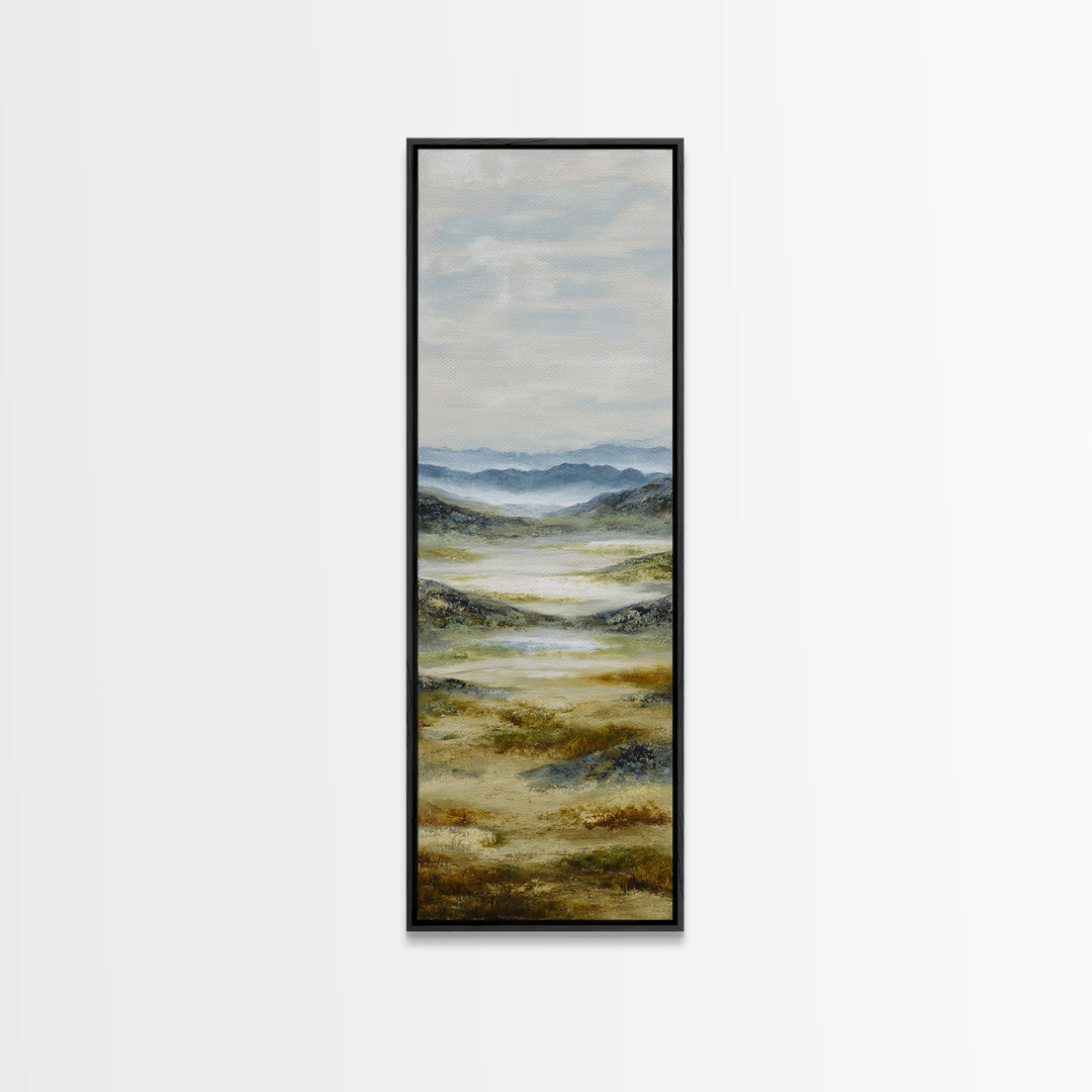 Soft Alpine Horizon Canvas Print, Above Bed Art, Digital Art, Bedroom Decor, Serenity, Living Room Decor, Whimsical Decor, ABA-1x3-60