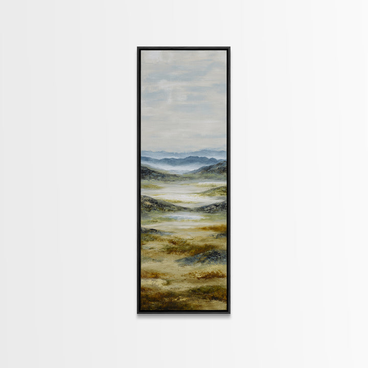 Soft Alpine Horizon Canvas Print, Above Bed Art, Digital Art, Bedroom Decor, Serenity, Living Room Decor, Whimsical Decor, ABA-1x3-60