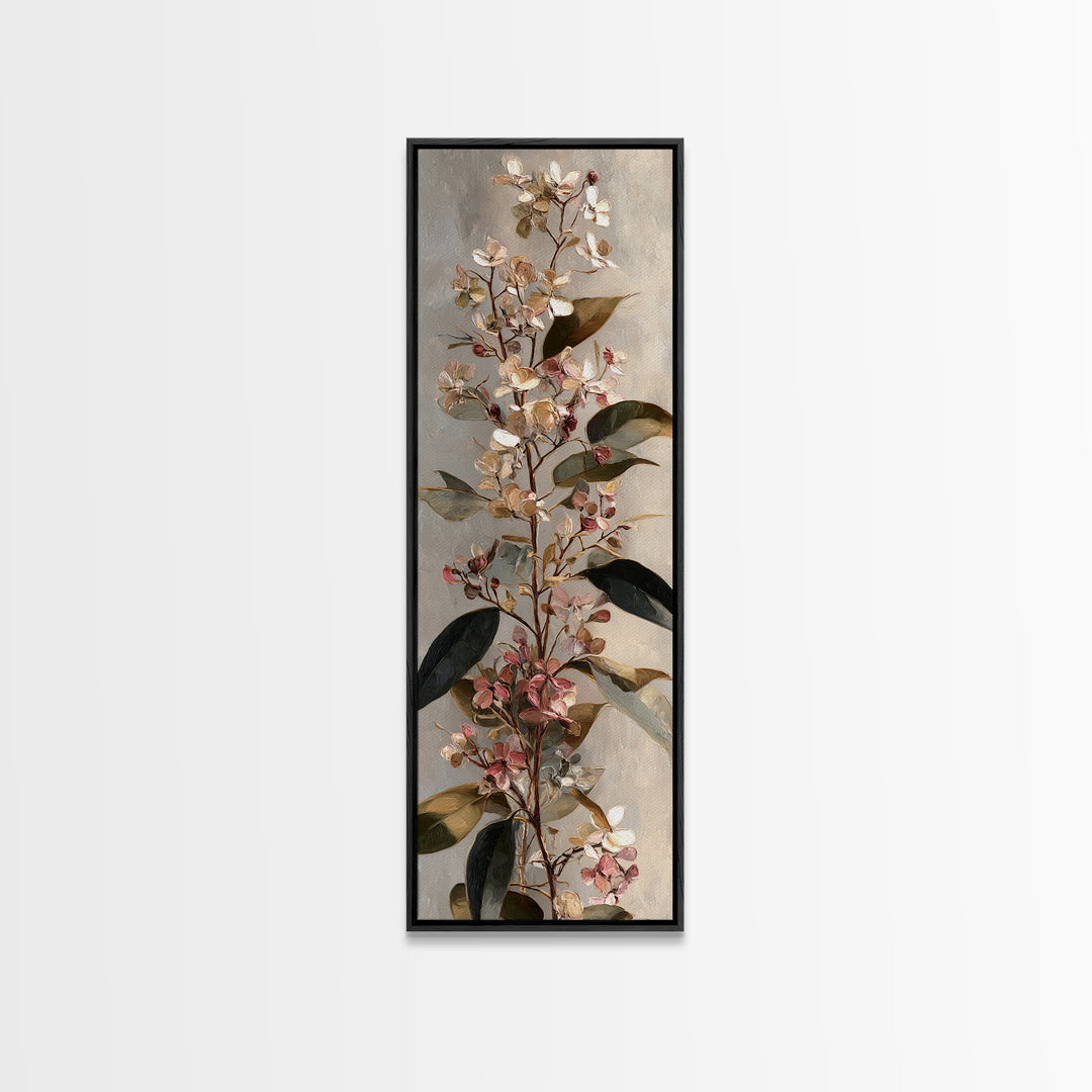 Soft Eucalyptus Branches Arranged Symmetrically Canvas Print, Above Bed Art, Neutral Decor, Bedroom Decor, Serenity, ABA-1x3-66