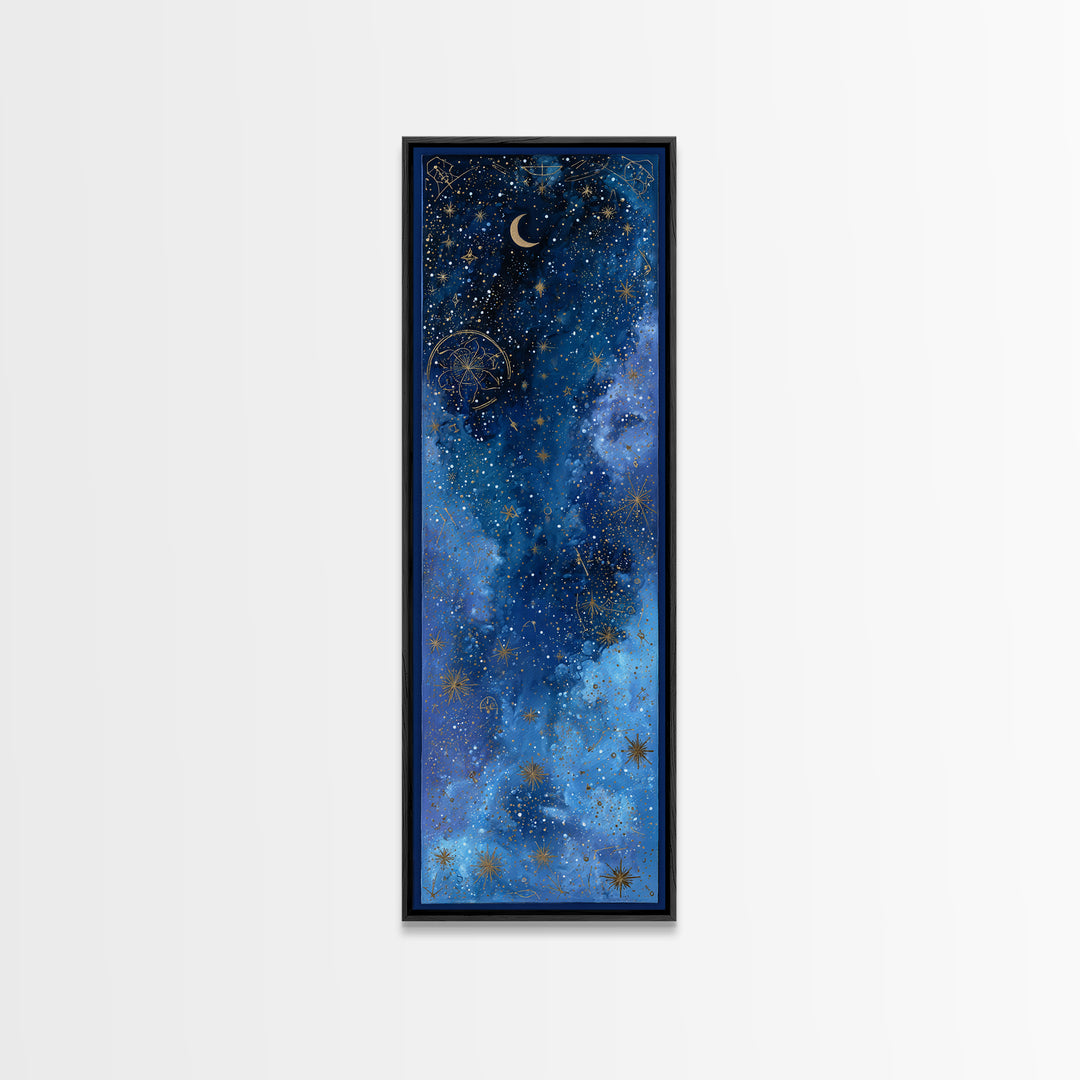 Subtle Celestial Scene Canvas Print, Above Bed Art, Wall Art Prints, Bedroom Decor, Fine Art, Serenity, Boho Wall Art, ABA-1x3-73