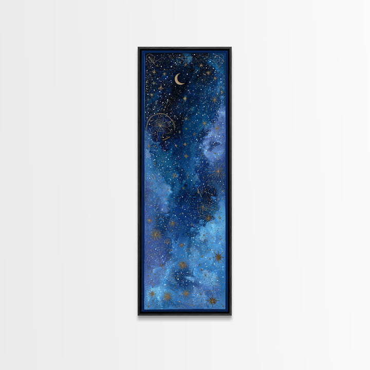 Subtle Celestial Scene Canvas Print, Above Bed Art, Wall Art Prints, Bedroom Decor, Fine Art, Serenity, Boho Wall Art, ABA-1x3-73