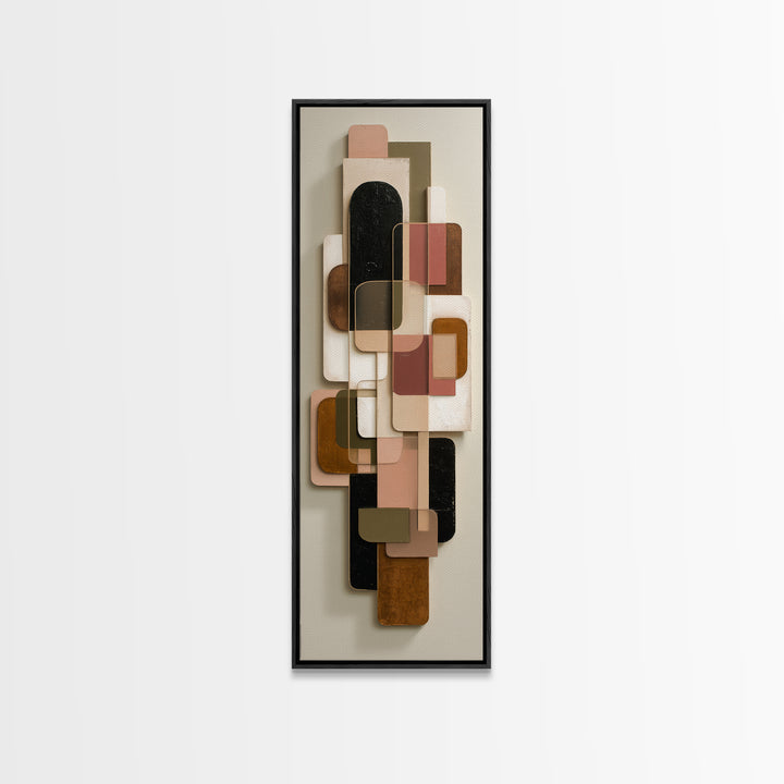 Abstract Sunrise Geometry Framed Canvas Print, Above Bed Art, Fine Art Print, Bedroom Decor, Abstract Art, Serenity, ABA-1x3-8