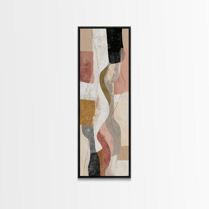 Warm Taupe Abstract Waves Canvas Print, Above Bed Art, Bedroom Wall Art, Bedroom Decor, Abstract Art, Serenity, ABA-1x3-99