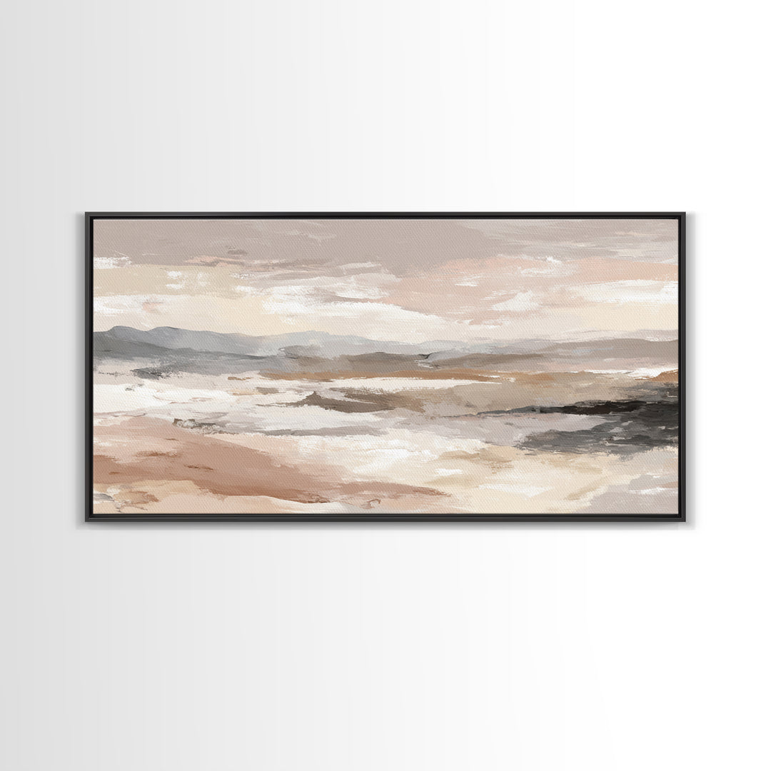 Japandi Ink Shapes Canvas Print, Above Bed Art, Room Decor, Bedroom Decor, Abstract Art, Serenity, Large Wall Art, Original Art, ABA-2x1-62
