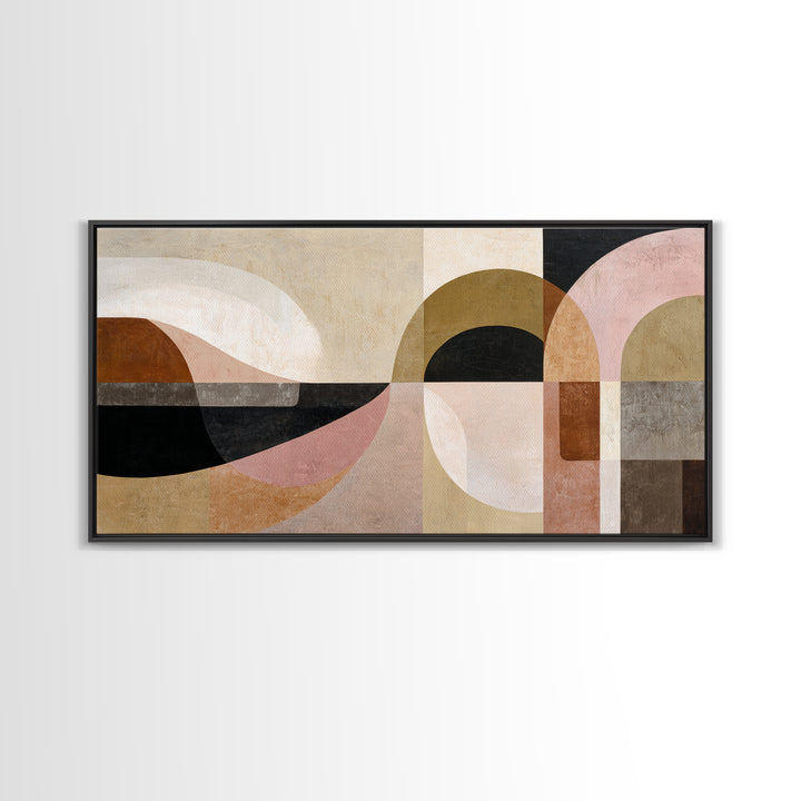 Abstract Sunrise Geometry Canvas Print, Above Bed Art, Dorm Decor, Bedroom Decor, Fine Art, Serenity, Dopamine Decor, ABA-2x1-64