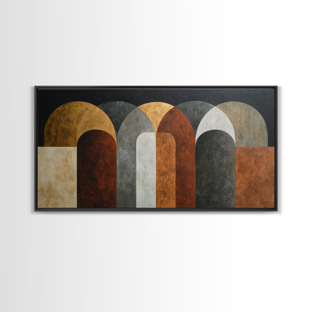 Neutral Abstract Arches Framed Canvas Print, Above Bed Art, Original Art, Bedroom Decor, Abstract Art, Serenity, ABA-2x1-72