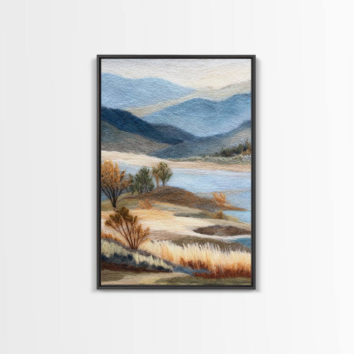 Soft Romantic Landscape Framed Canvas Print, Above Bed Art, Wall Art, Bedroom Decor, Oil Painting, Serenity, Digital Print, ABA-2x3-1