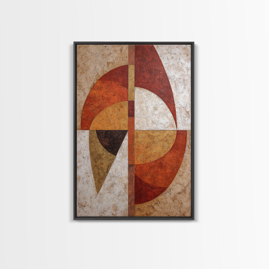 Abstract Sunrise Geometry Framed Canvas Print, Above Bed Art, Art Print, Bedroom Decor, Abstract Art, Serenity, Dorm Decor, ABA-2x3-100