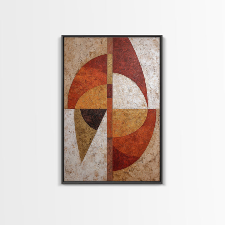Abstract Sunrise Geometry Framed Canvas Print, Above Bed Art, Art Print, Bedroom Decor, Abstract Art, Serenity, Dorm Decor, ABA-2x3-100