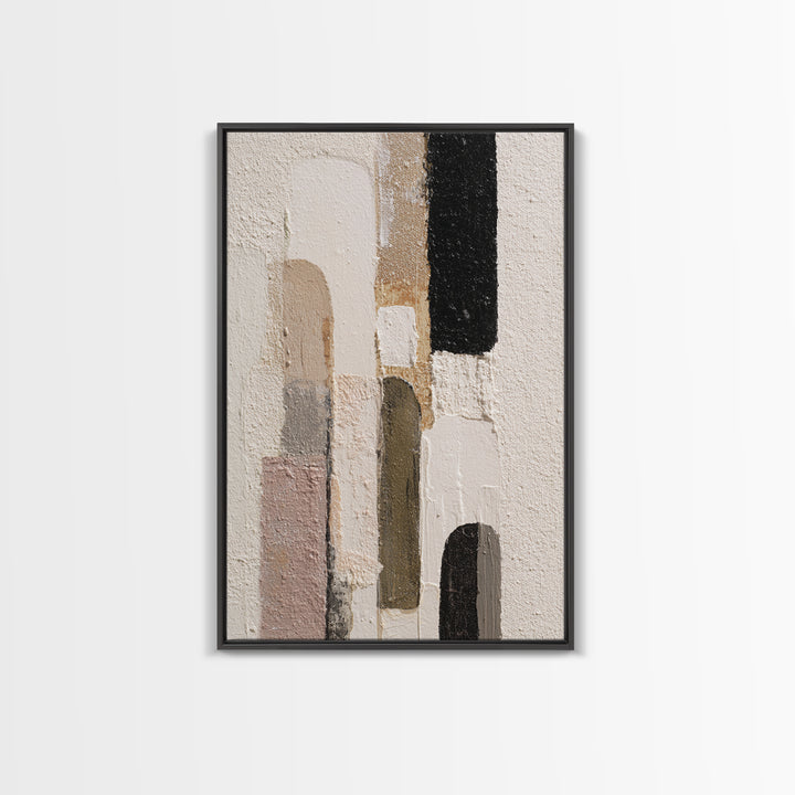 Neutral Abstract Arches Framed Canvas Print, Above Bed Art, Minimalist Decor, Bedroom Decor, Serenity, Textured Wall Art, ABA-2x3-12