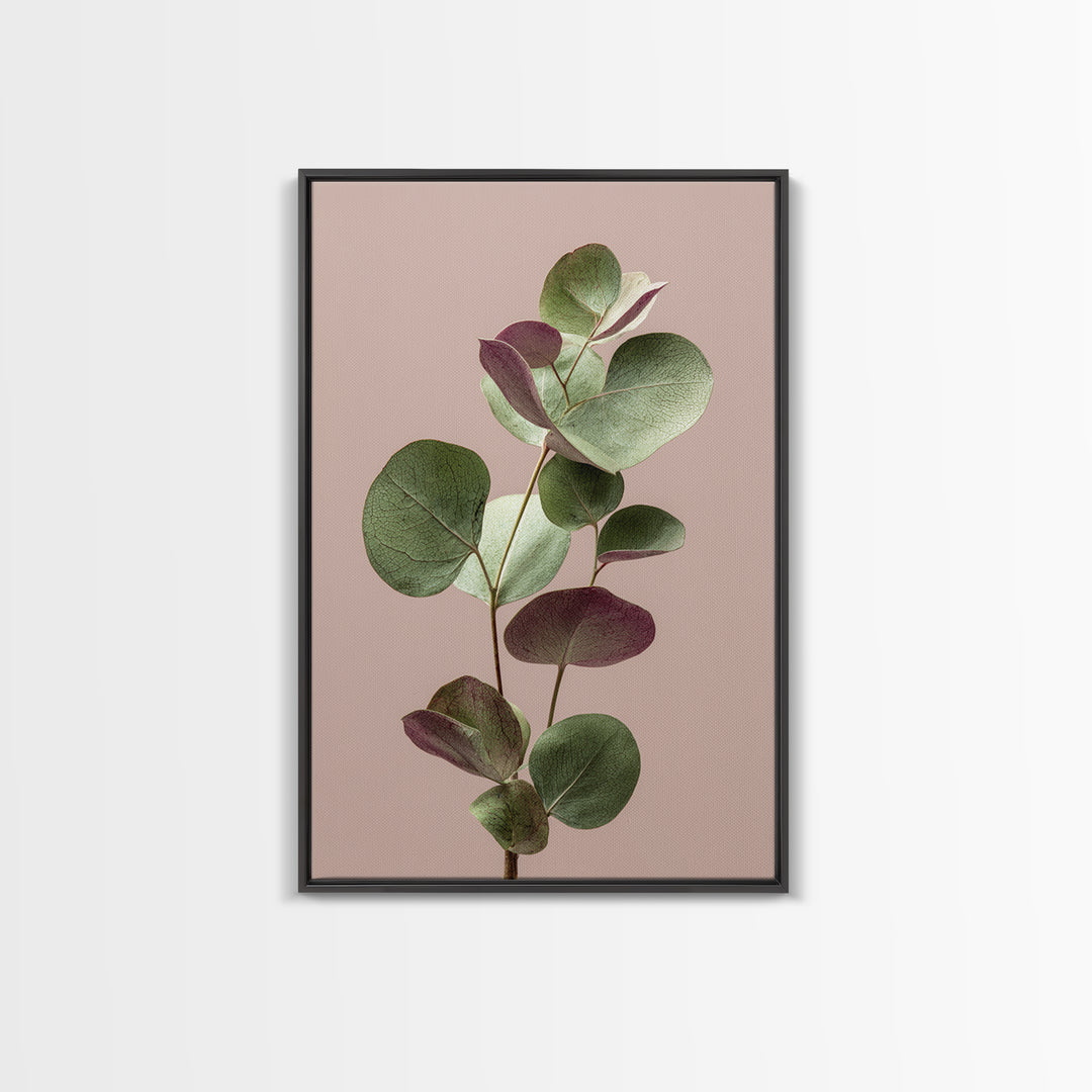 Soft Eucalyptus Branches Arranged Symmetrically Canvas Print, Above Bed Art, Art Print, Bedroom Decor, Watercolor Art, Serenity, ABA-2x3-14