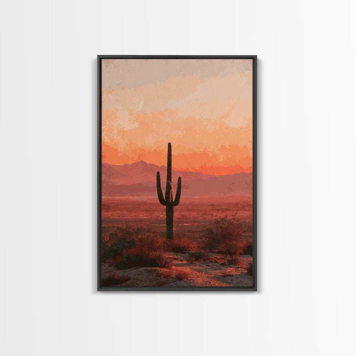 Dreamy Desert Sunset Canvas Print, Above Bed Art, Minimalist Decor, Bedroom Decor, Fine Art, Serenity, Textured Wall Art, ABA-2x3-39
