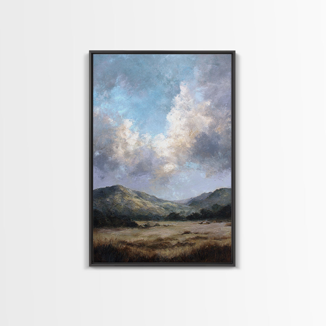 Soft Romantic Landscape Canvas Print, Above Bed Art, Mid Century Modern, Bedroom Decor, Fine Art, Serenity, Horizontal Wall Art, ABA-2x3-49