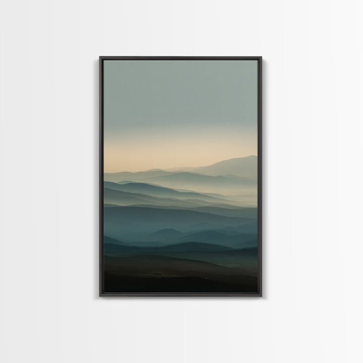 Soft Alpine Horizon Framed Canvas Print, Above Bed Art, Gallery Decor, Bedroom Decor, Fine Art, Serenity, Wall Art, Wall Decor, ABA-2x3-56