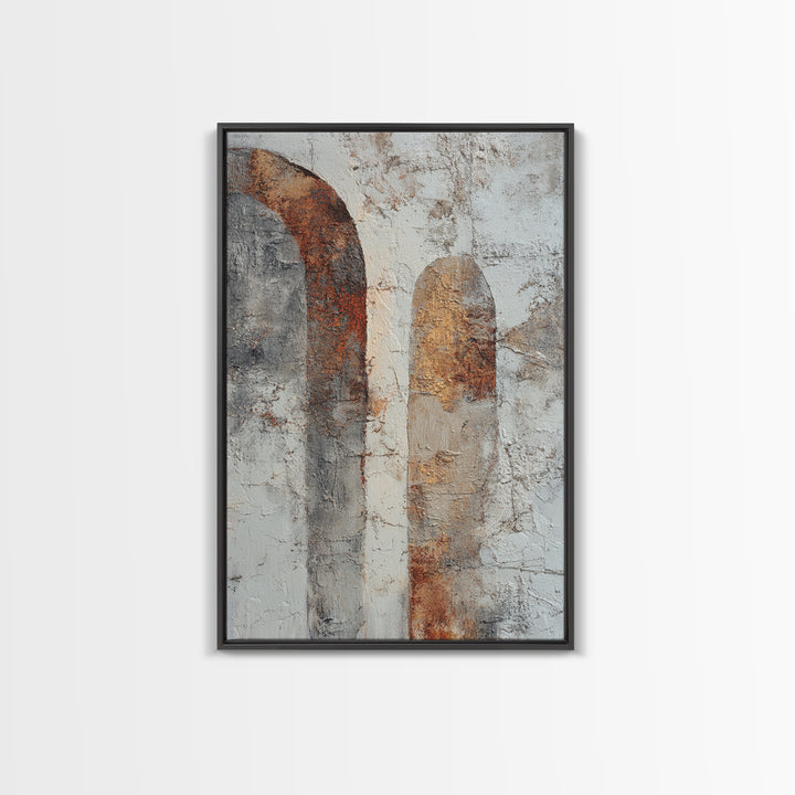 Neutral Abstract Arches Framed Canvas Print, Above Bed Art, Wall Art, Bedroom Decor, Abstract Art, Serenity, Digital Print, ABA-2x3-60