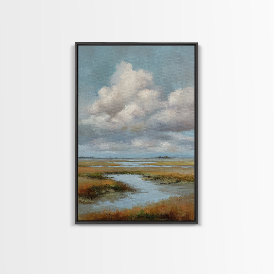Tranquil Cloudscape with Blush Undertones Canvas Print, Above Bed Art, Original Art, Bedroom Decor, Fine Art, Serenity, ABA-2x3-61