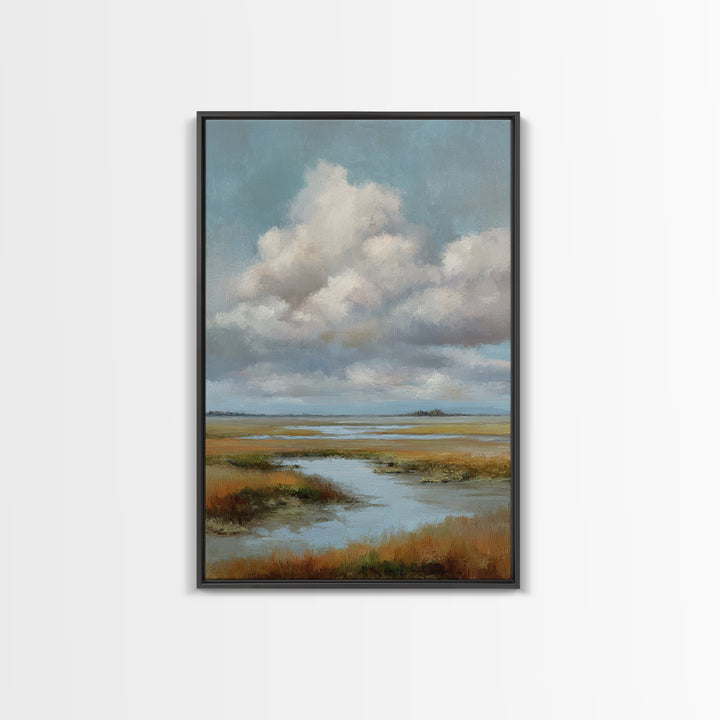 Tranquil Cloudscape with Blush Undertones Canvas Print, Above Bed Art, Original Art, Bedroom Decor, Fine Art, Serenity, ABA-2x3-61