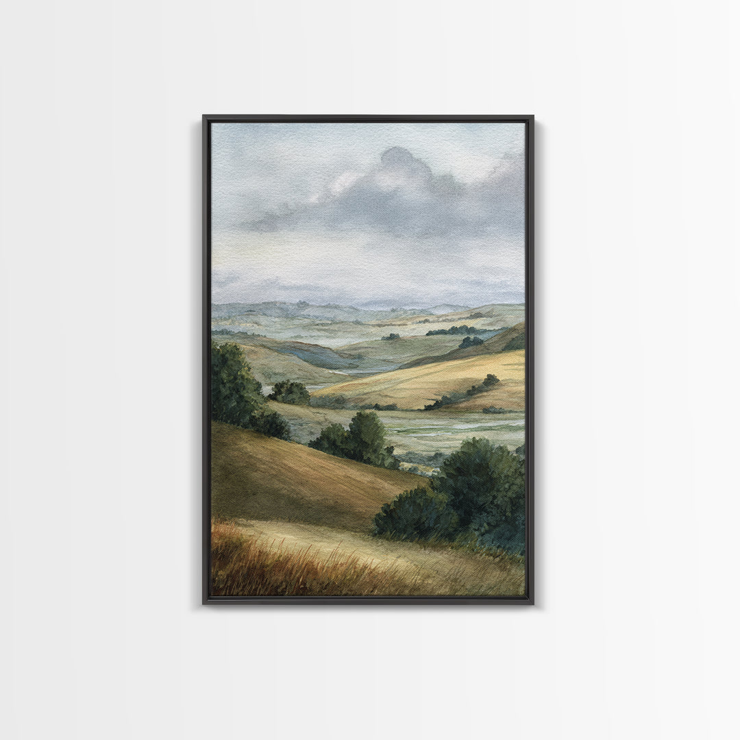 Soft Romantic Landscape Framed Canvas Print, Above Bed Art, Textured Wall Art, Bedroom Decor, Fine Art, Serenity, Western Decor, ABA-2x3-73