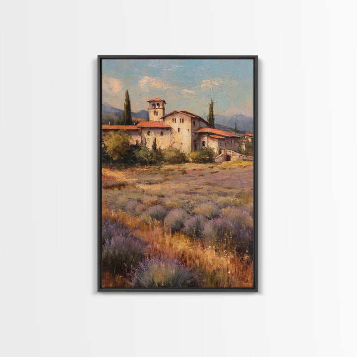 Oversized Lavender Field Framed Canvas Print, Above Bed Art, Dorm Decor, Bedroom Decor, Fine Art, Serenity, Dopamine Decor, ABA-2x3-75