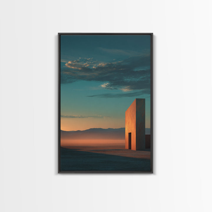 Dreamy Desert Sunset Framed Canvas Print, Above Bed Art, Living Room Decor, Bedroom Decor, Oil Painting, Serenity 487, ABA-2x3-87