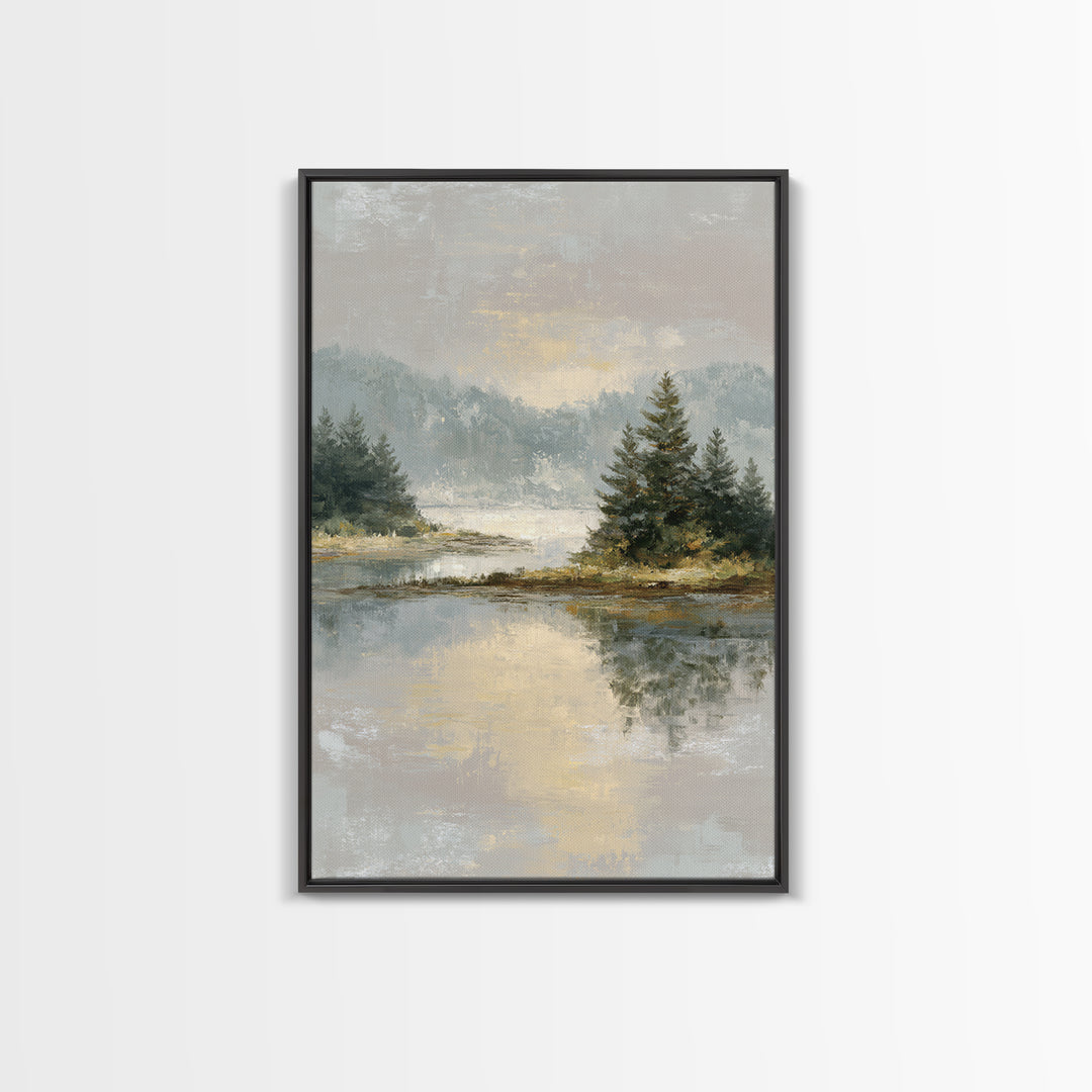 Calming Lake Reflection Canvas Print, Above Bed Art, Whimsical Decor, Bedroom Decor, Fine Art, Serenity, Bedroom Wall Decor, ABA-2x3-91