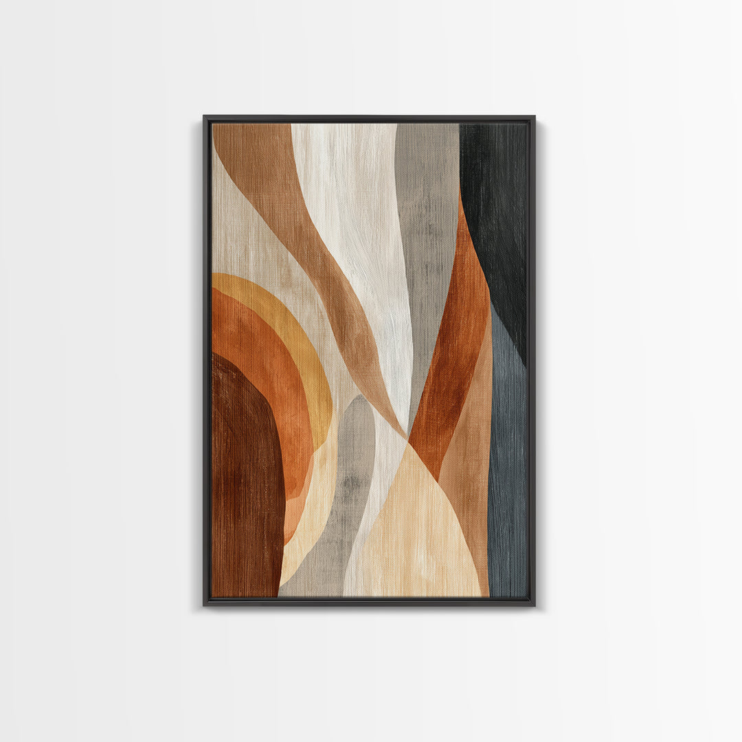 Warm Taupe Abstract Waves Canvas Print, Above Bed Art, Boho Wall Art, Bedroom Decor, Abstract Art, Serenity, Above Bed Decor, ABA-2x3-95
