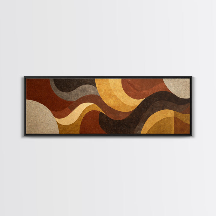 Warm Taupe Abstract Waves Canvas Print, Above Bed Art, Luxury Decor, Bedroom Decor, Fine Art, Serenity, Mid Century Modern, ABA-3x1-31