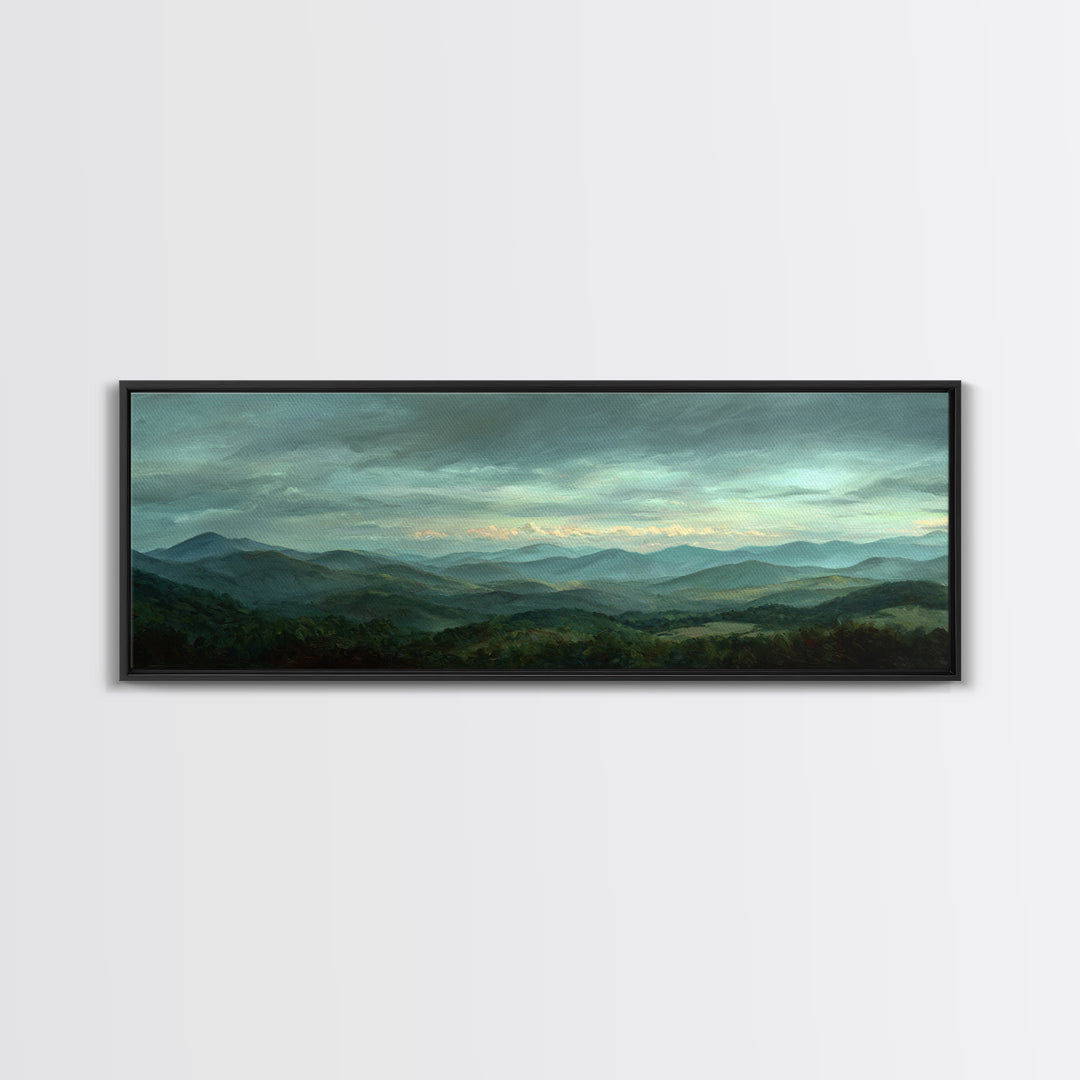 Soft Romantic Landscape Canvas Print, Above Bed Art, Living Room Decor, Bedroom Decor, Oil Painting, Serenity 233, ABA-3x1-33