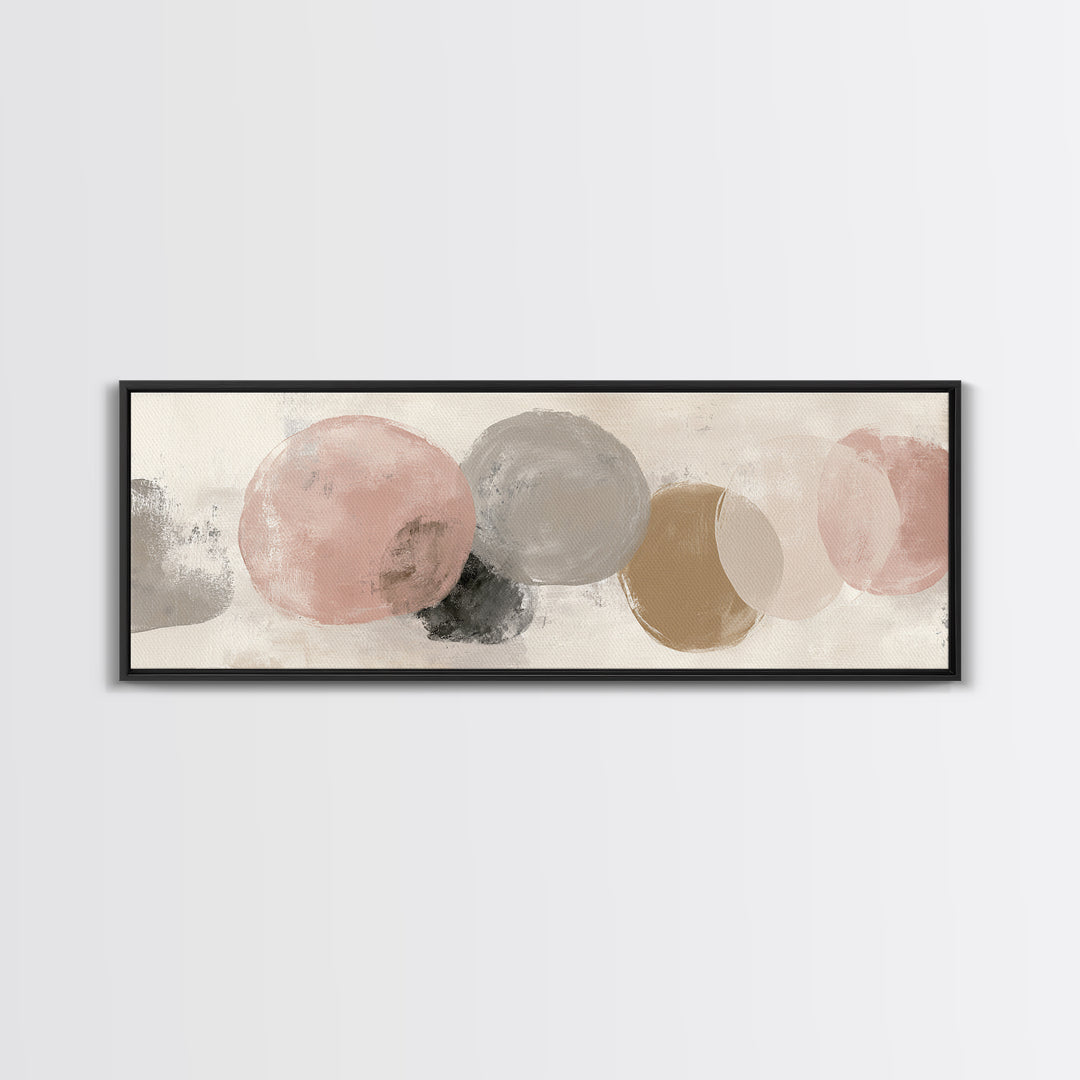 Japandi Ink Shapes Canvas Print, Above Bed Art, Dorm Decor, Bedroom Decor, Serenity, Dopamine Decor, Japanese Wall Art, ABA-3x1-34