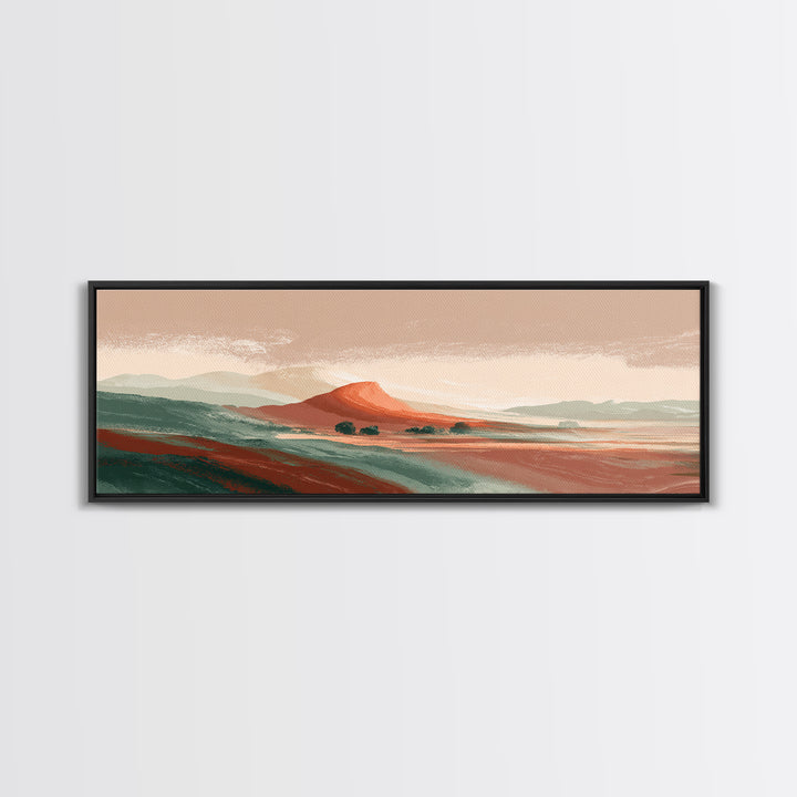 Dreamy Desert Sunset Canvas Print, Above Bed Art, Textured Painting, Bedroom Decor, Fine Art, Serenity, Original Art, ABA-3x1-95