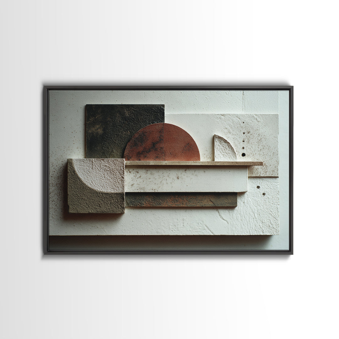 Abstract Sunrise Geometry Framed Canvas Print, Above Bed Art, Living Room Decor, Bedroom Decor, Abstract Art, Serenity, ABA-3x2-24