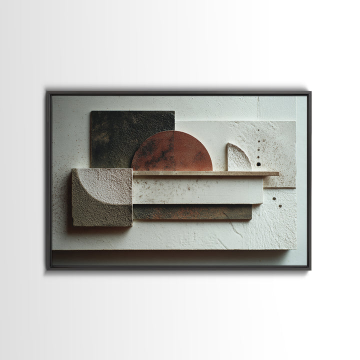 Abstract Sunrise Geometry Framed Canvas Print, Above Bed Art, Living Room Decor, Bedroom Decor, Abstract Art, Serenity, ABA-3x2-24