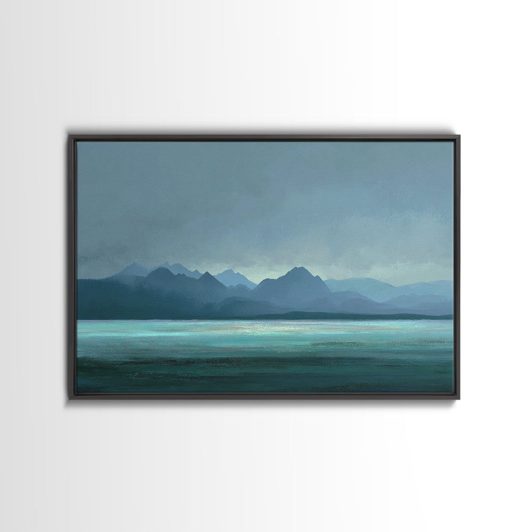 Soft Alpine Horizon Canvas Print, Above Bed Art, Whimsical Decor, Bedroom Decor, Fine Art, Serenity, Bedroom Wall Decor, ABA-3x2-52