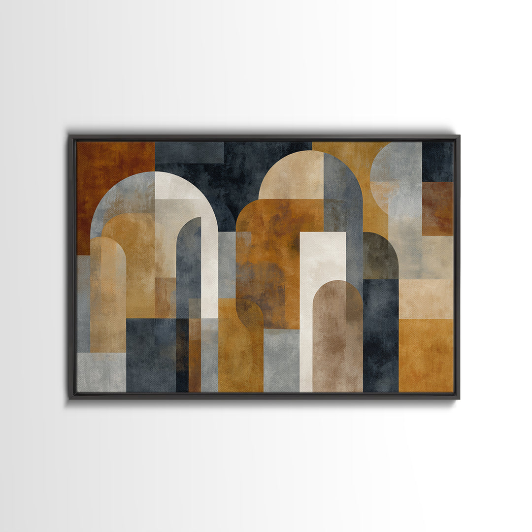 Neutral Abstract Arches Framed Canvas Print, Above Bed Art, Fine Art Print, Bedroom Decor, Abstract Art, Serenity, Digital Art, ABA-3x2-80