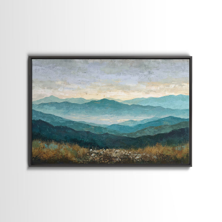 Soft Romantic Landscape Canvas Print, Above Bed Art, Bedroom Wall Decor, Bedroom Decor, Oil Painting, Serenity, ABA-3x2-93