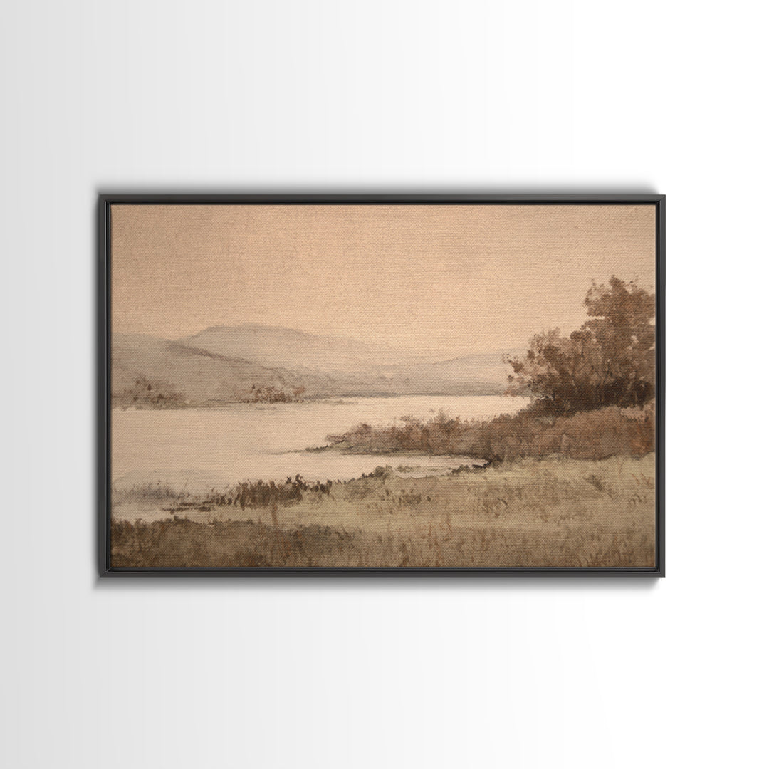 Japandi Ink Shapes Canvas Print, Above Bed Art, Japanese Wall Art, Bedroom Decor, Serenity, Neutral Decor, Modern Decor, ABA-3x2-94